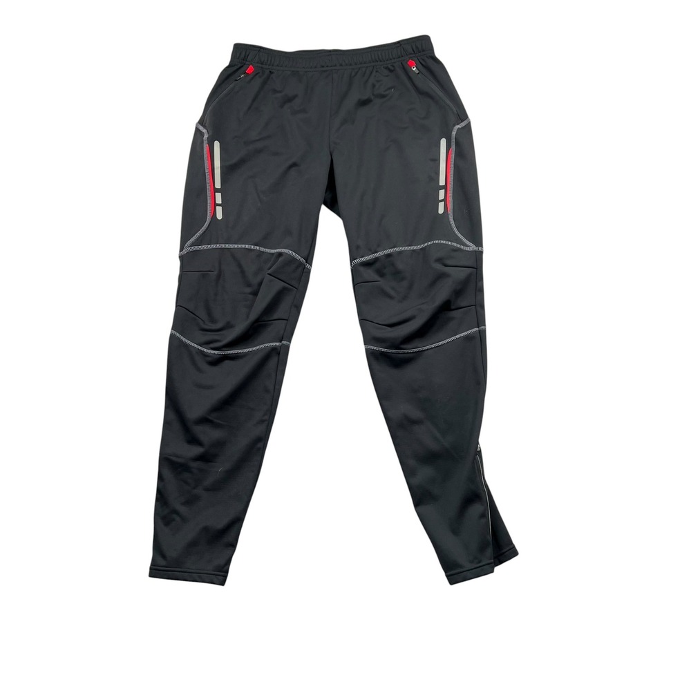 Tesla Jogger Pants Mens Large Black Red Reflective Athletic Training Trousers